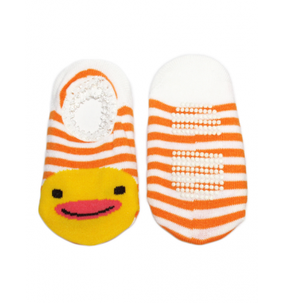 Happy Duck Orange Striped Baby Ankle Sock