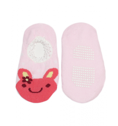 Happy Bear Pink Baby Ankle Socks