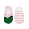 Pink Happy Frog Stripey Baby Ankle Socks
