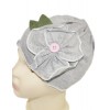 Luxury Grey Fabric & Flower Baby Hat