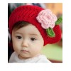 Handmade Knitted Baby Beret Hat Pink