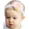 Button Ball Lace Stretch Baby Headband