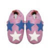 Purple Star Leather Baby Booties