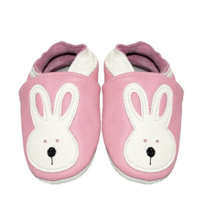 White Rabbit Leather Baby Booties
