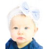 Luxury Lace Fabric Baby Blue Stripe Headband