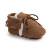 Super Comfy Leather Suede & Fur Baby Slippers - Lace Up