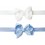 2 pack - Comfy Stretch Baby Headband & Bow - Baby Blue and White