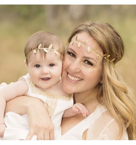 Baby & Mum - Aphrodite Gold Leaves - Headband Set